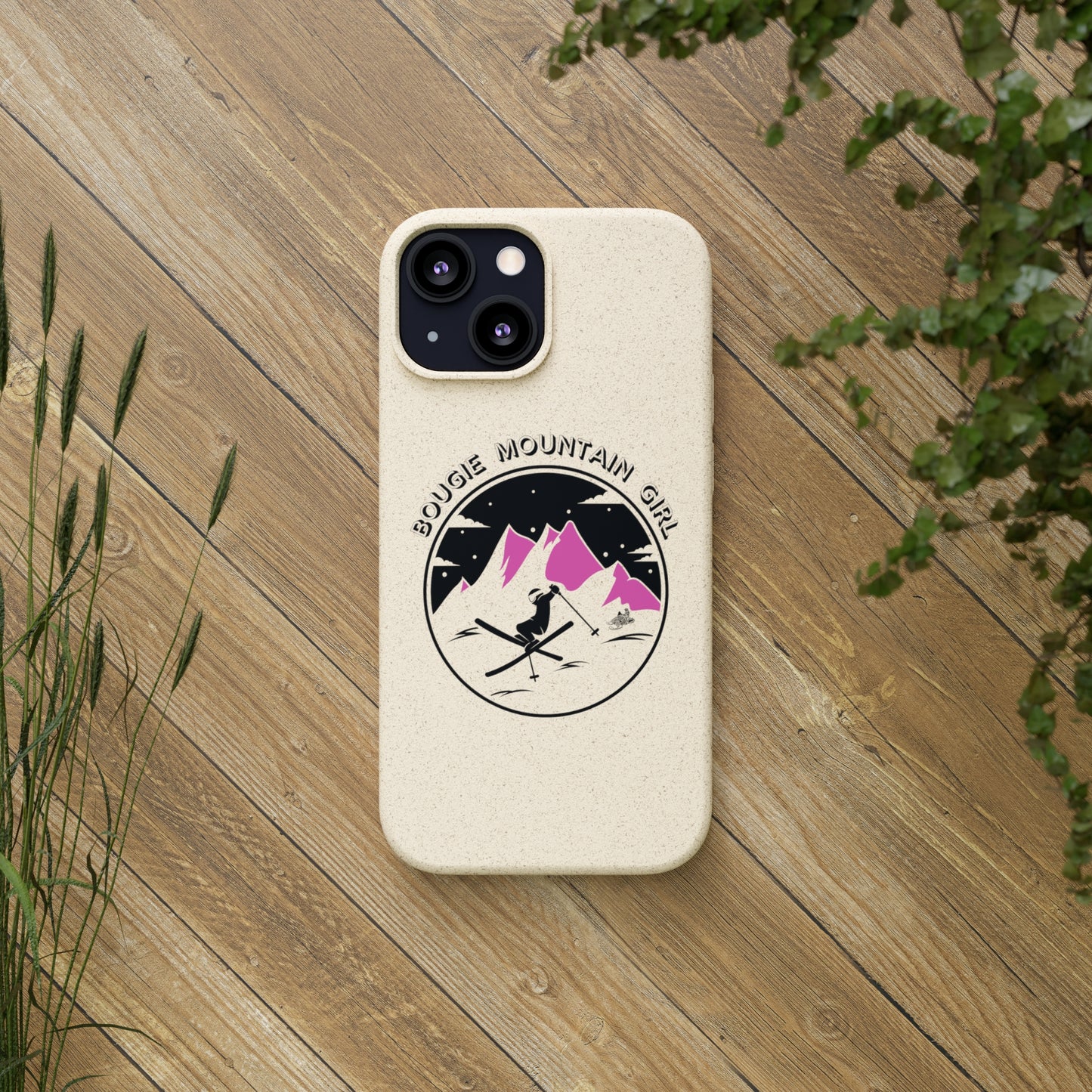 Bougie Mountain Girl Phone Case (Skiing)