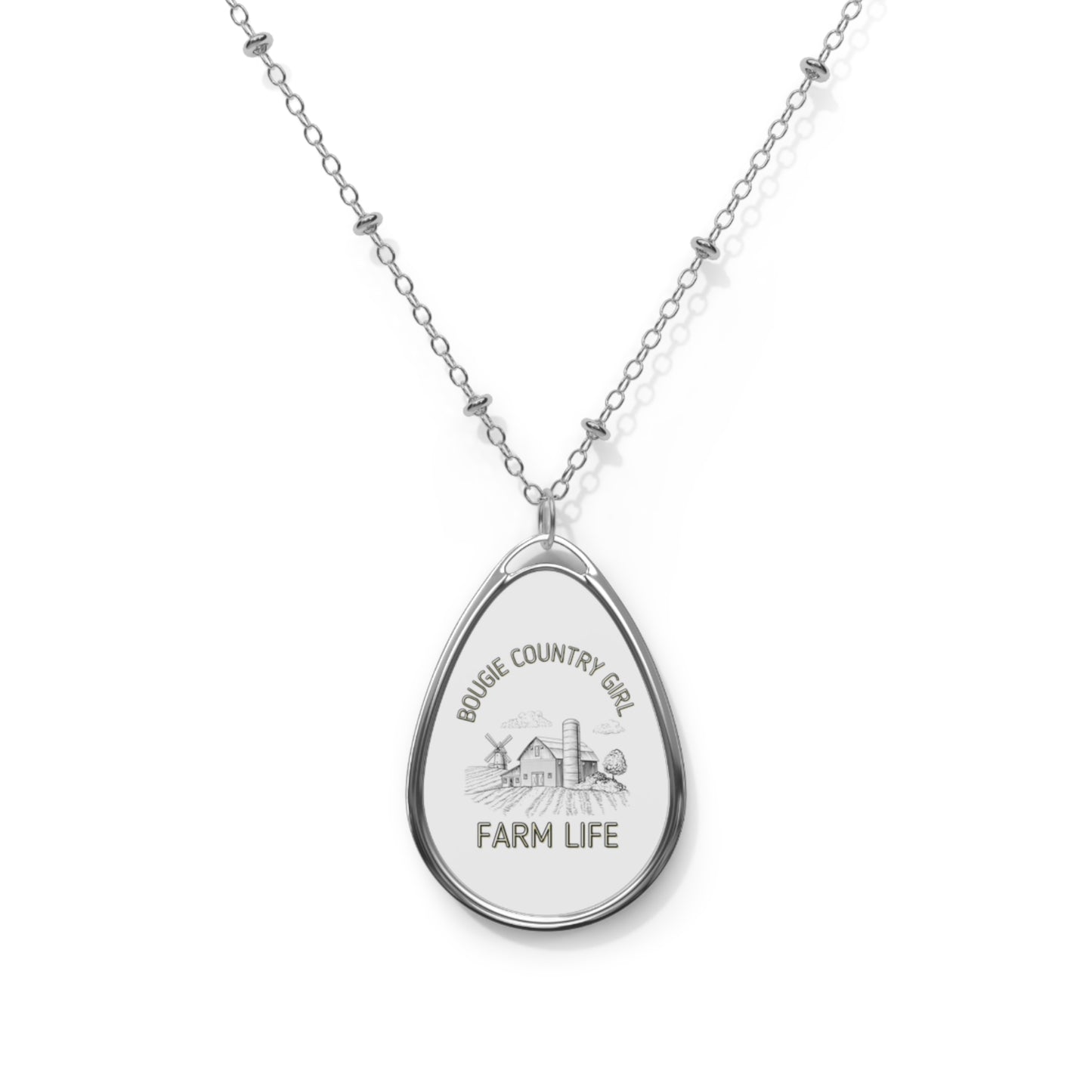 Farm Life Oval Necklace