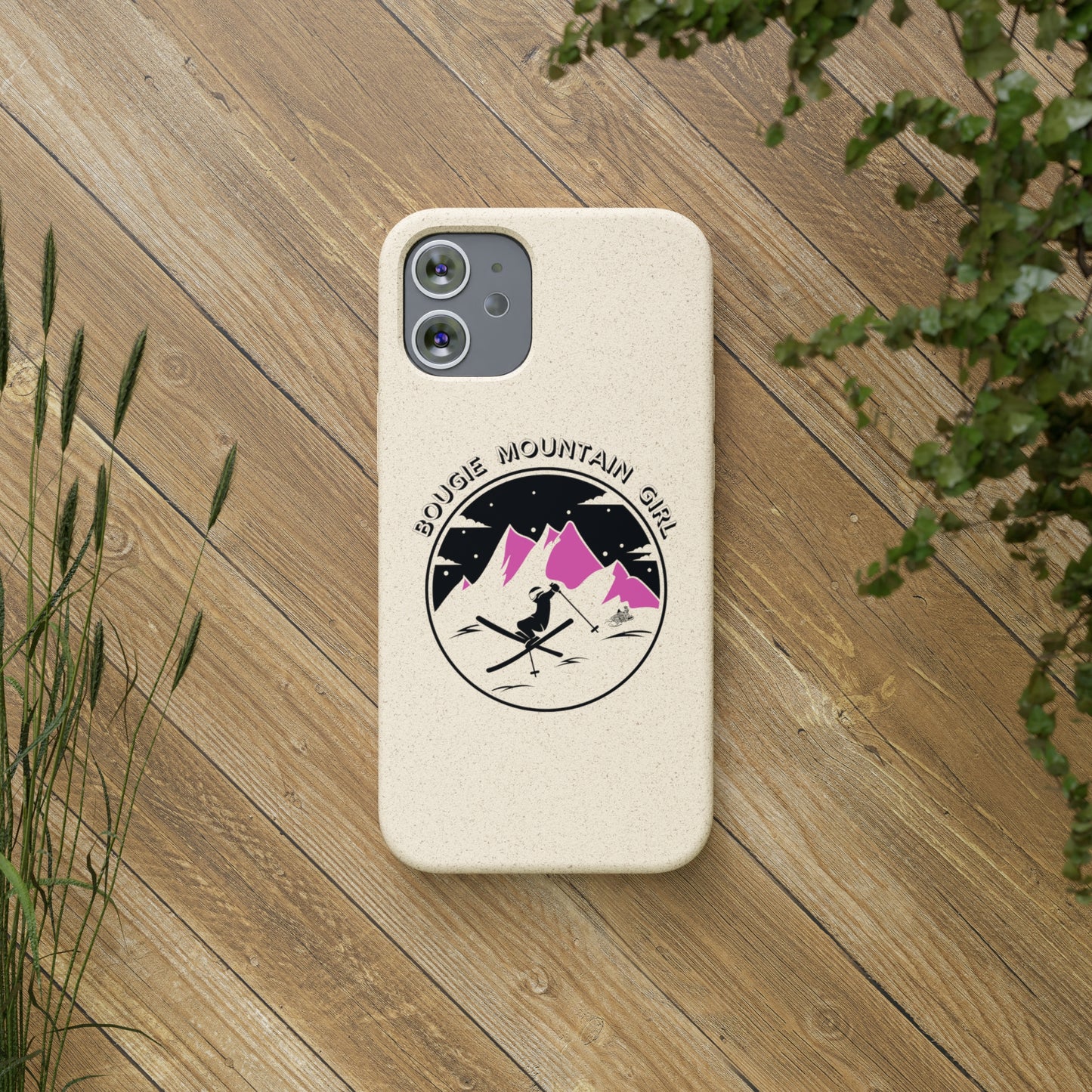 Bougie Mountain Girl Phone Case (Skiing)