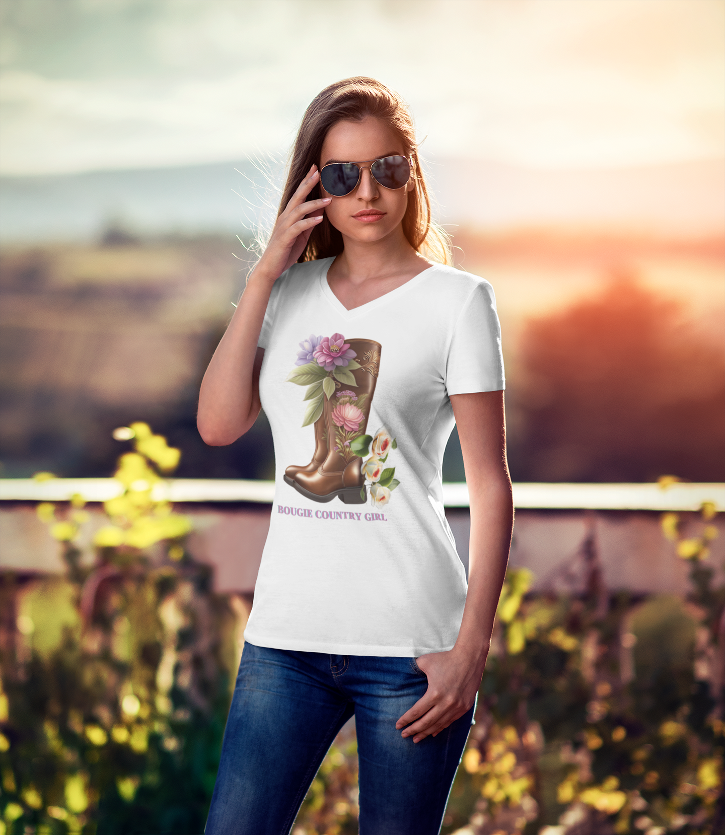 Bougie Country Girl (Boot) V-Neck