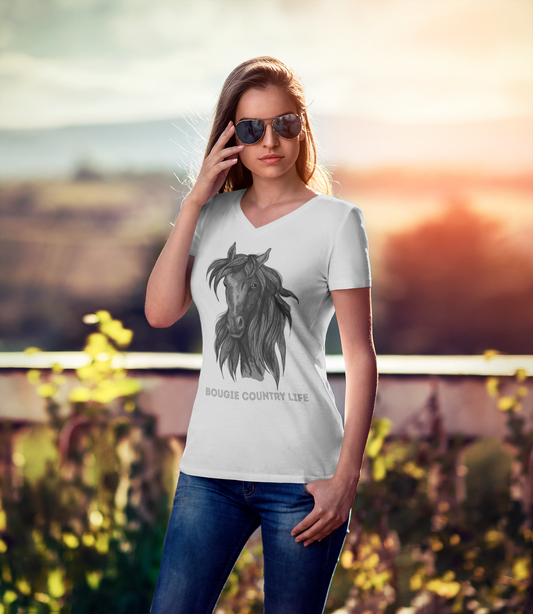 Bougie Country Life (Horse Portrait) V-Neck