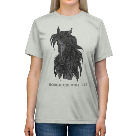 Bougie Country Girl (Horse Portrait) Triblend Tee