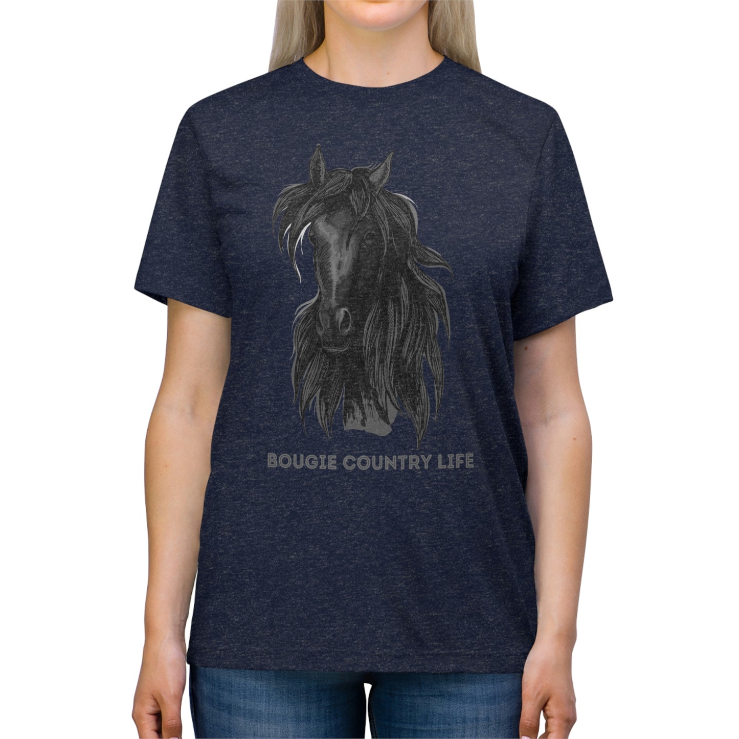 Bougie Country Girl (Horse Portrait) Triblend Tee