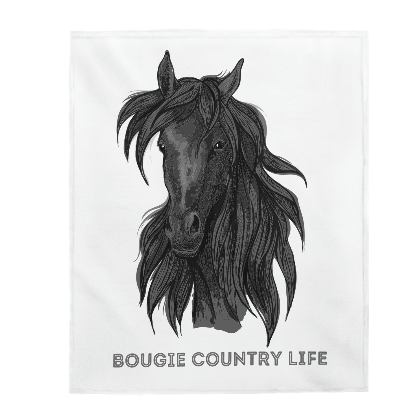 Horse Portrait Plush Blanket